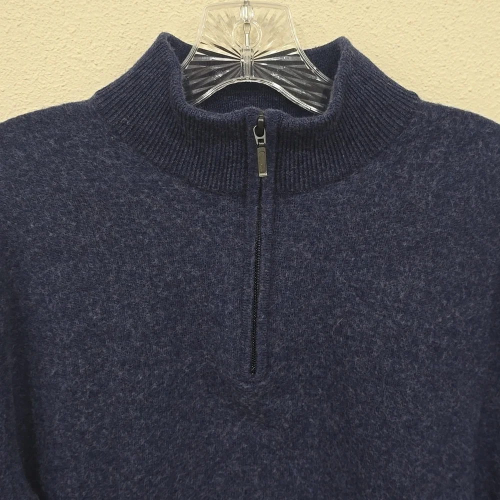 Enzo Merino Wool Quarter Zip All Season Relaxed Fit Pullover Sweater sz M